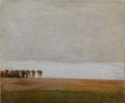 威廉·哈默修伊（Vilhelm Hammershøi，丹麦画家）-(哥本哈根北部根托夫特 (1892))
