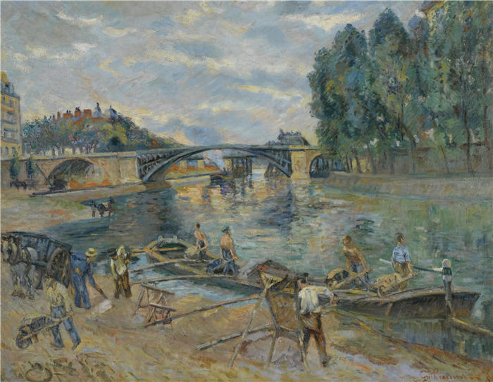 让·巴蒂斯特·阿曼德·纪尧姆 Jean Baptiste Armand Guillaumin，法国画家）高清作品-《巴黎萨利桥 约1886年）》