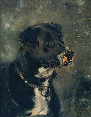 安东·罗马科（Anton Romako，奥地利画家）-(屠夫狗的头狗的头（1880-1882）)