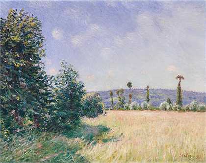 阿尔弗雷德·西斯利（Alfred Sisley，法国画家）-(晨光中的萨赫斯草地（1894 年）)