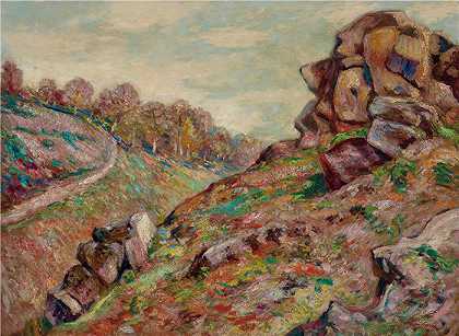 让·巴蒂斯特·阿曼德·纪尧姆（Jean Baptiste Armand Guillaumin，法国画家）-(塞德尔的高度，坩埚的景观（约1895年）)