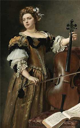 古斯塔夫·让·雅凯（Gustave Jean Jacquet，法国画家）-(大提琴手)