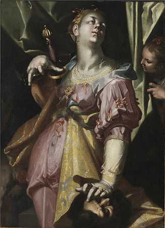 约阿希姆·维特维尔（Joachim Wtewael，荷兰画家）-(朱迪思和荷罗弗尼的头（约 1595–1600 年）)