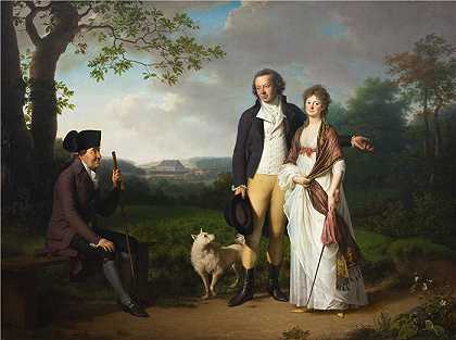 延斯·尤尔（Jens Juel，丹麦画家）-(Niels Ryberg 和他的儿子 Johan Christian 和他的儿媳 Engelke，née Falbe (1797))