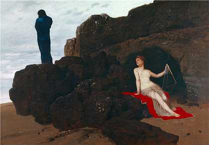 阿诺德·伯克林（瑞士画家 ，Arnold Böcklin）-(奥德修斯和卡吕普索 (1882))