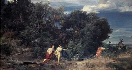 阿诺德·伯克林（瑞士画家 ，Arnold Böcklin）-(戴安娜的狩猎 (1862))