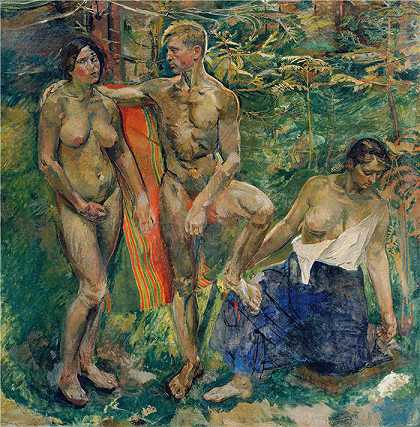 弗朗茨·维格勒（Franz Wiegele，奥地利画家）-(Akte im Wald (1910-1911))