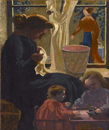 莫里斯·丹尼斯（Maurice Denis，法国画家）-(窗户上的隐私或粗糙（1903）)