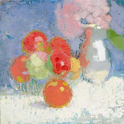 海伦·施杰夫贝克（Helene Schjerfbeck，芬兰画家）-(红苹果 (1915))