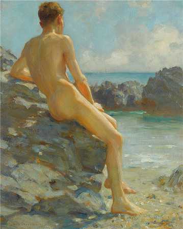 亨利·斯科特·图克（Henry Scott Tuke，英国画家）-(沐浴者 (1924))