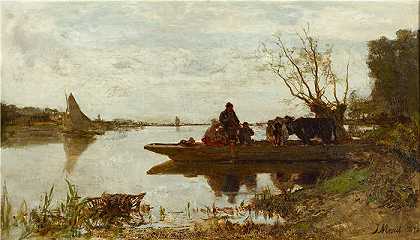 雅各布·马里斯（Jacob Maris，荷兰画家）-(渡船)
