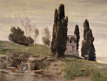 阿诺德·伯克林（瑞士画家 ，Arnold Böcklin）-(在飞往埃及的航班上休息（1868 年）)