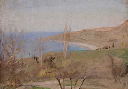 扬·恰格林斯基（Jan Ciągliński ，波兰画家）-(雅尔塔（春天 – 杨树）（1906 年）)