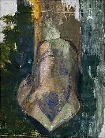 斯文·理查德·伯格（Sven Richard Bergh，瑞典画家）-(骑士与少女的素描（骑士的鞋子）（1895）)