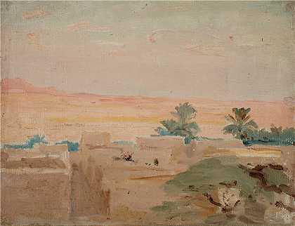 扬·恰格林斯基（Jan Ciągliński ，波兰画家）-(沙漠（晚上）（1909）)