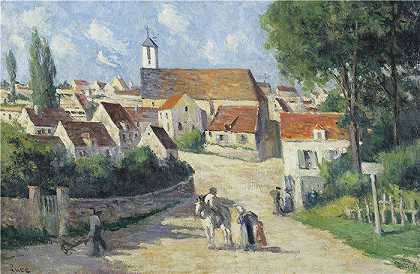 马克西米连·卢斯（ Maximilien Luce，法国画家）-(Guernes, La Rue De Village)