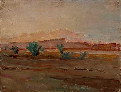 扬·恰格林斯基（Jan Ciągliński ，波兰画家）-(撒哈拉沙漠（雨后沙漠）（1909 年）)