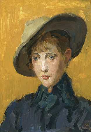 伊萨克·拉扎鲁斯·伊斯拉尔斯(Isaac Lazarus Israëls，荷兰画家)-(戴帽子的优雅女孩)