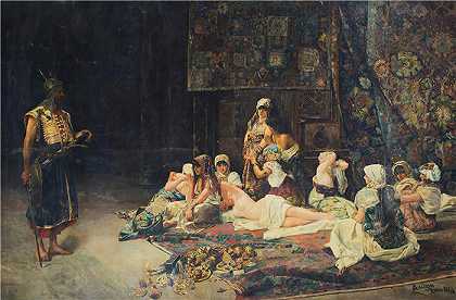 何塞·加列戈斯·Y·阿诺萨（José Gallegos Y Arnosa，西班牙画家）-(在后宫 (1884))