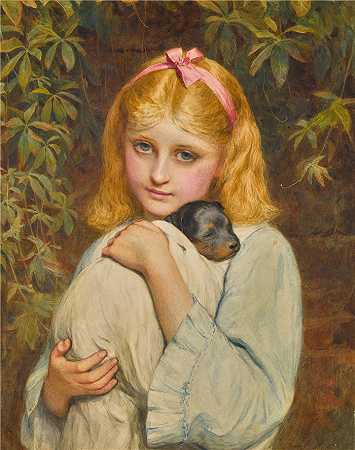 查尔斯·西勒姆·利德代尔（Charles Sillem Lidderdale，英国画家）-(新的小狗)