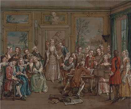 小马塞勒斯·拉隆（Marcellus Laroon the Younger，英国画家）-音乐对话（约 1760 年）
