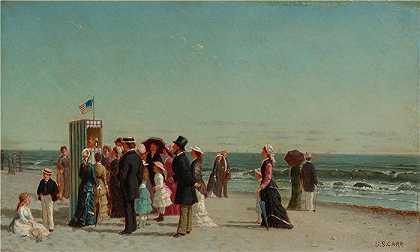 塞缪尔·S·卡尔（Samuel S. Carr，美国画家）-(沙滩上的潘趣和朱迪秀)