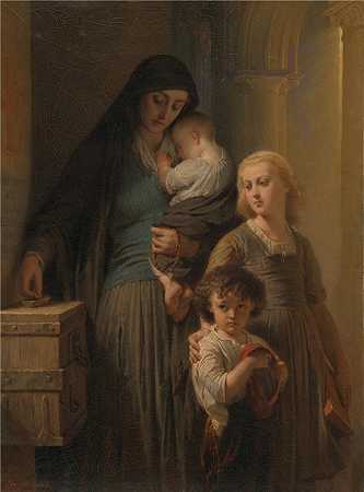 爱德华-路易·杜布夫（Édouard-Louis Dubufe，法国画家）-(寡妇的一分钱 (1839-1883))