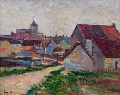 马克西米连·卢斯（ Maximilien Luce，法国画家）-(康多瓦河畔的康切村（1897年）)