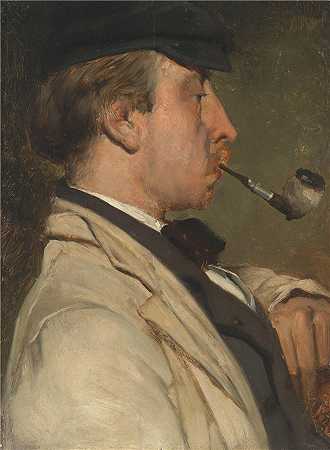 马蒂亚斯·马里斯（Matthias Maris，荷兰画家）-(路德维希·卡西米尔 (\’Louis\’) Sierig (1834-1919) 的肖像，画家 (1858))