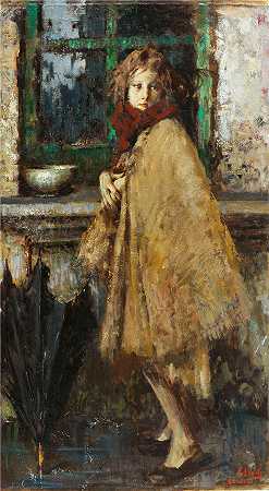 文森佐·伊罗利（Vincenzo Irolli，意大利画家）-(在一个下雨天)
