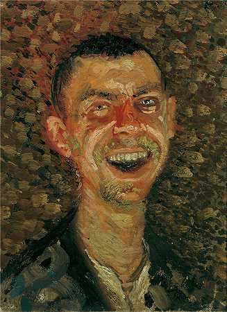 理查德·格斯特（Richard Gerstl，奥地利画家）-(自画像，大笑（1908）)