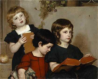 恩斯特·施蒂克伯格（Ernst Stückelberg，瑞士画家）-(儿童教堂服务（1864 年）)