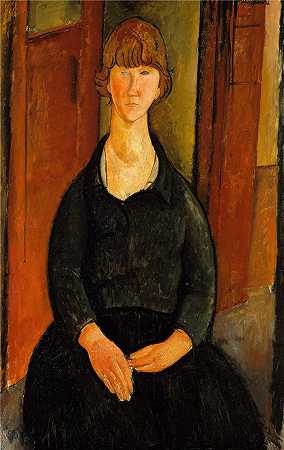 阿米迪奥·莫迪利亚尼（Amedeo Modigliani，意大利画家）-(花商 (1919))