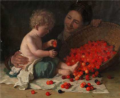 阿洛伊斯·埃卡特（Aloys Eckardt，德国画家，1845-1906 年）作品-萨默格鲁克 (1880)