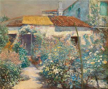 雨果·查尔蒙（Hugo Charlemont，奥地利画家）-(繁花似锦的花园 (1884))