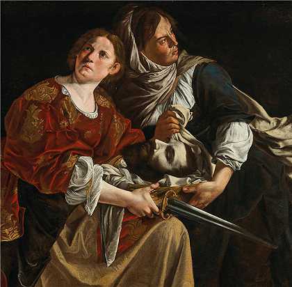 阿特米希娅·津迪勒奇(Artemisia Gentileschi, 意大利画家)-(朱迪思和她的女仆带着荷罗弗尼的头颅)