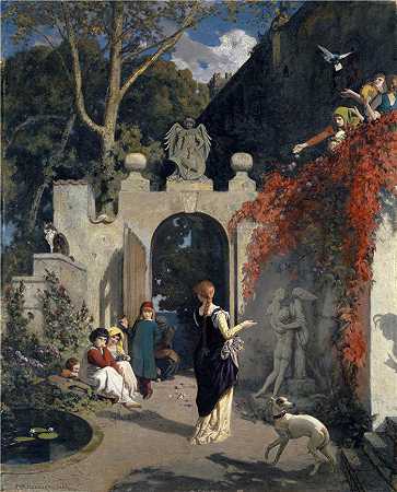恩斯特·施蒂克伯格（Ernst Stückelberg，瑞士画家）-(爱的花园 (1887))