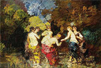 阿道夫·蒙蒂塞利（Adolphe Monticelli，法国画家）-(六个沐浴者(1))