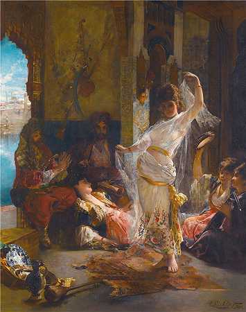 爱德华·弗雷德里克·威廉·里希特 (Édouard Frédéric Wilhelm Richter，法国) 作品-(舞蹈 (1877))