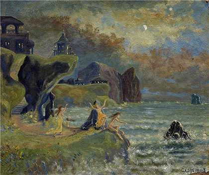 路易斯·米歇尔·艾西莫斯（Louis Michel Eilshemius，美国画家）-(海的警报器 (1908))
