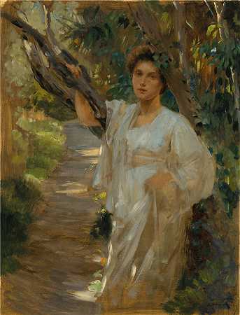阿洛伊斯·汉斯·施拉姆 (Alois Hans Schram，奥地利画家)-森林里的女孩