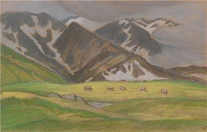 路德维希·冯·霍夫曼（Ludwig von Hofmann，德国画家）-(瑞士阿尔卑斯（约1895-1899年）)