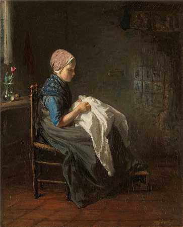 约瑟夫·以色列（Jozef Israëls，荷兰画家）作品-(“小裁缝”（1850 – 1888 年）)