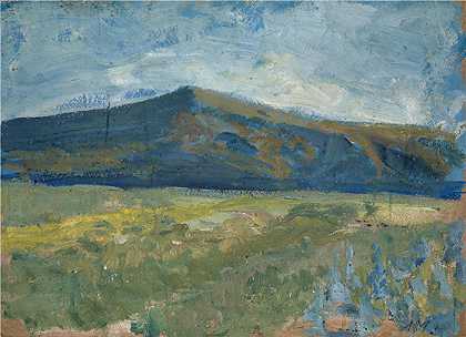 恩斯特·希斯（Ernst Schiess，瑞士画家）-(平原与光秃秃的山)