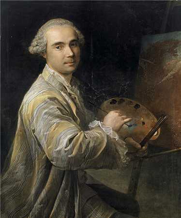 约翰·尼古拉斯·格罗斯（ Johann Nikolaus Grooth，德国画家）作品-自画像（1760）