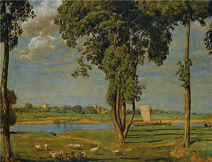 汉斯·托马（Hans Thoma，德国画家）-(在美因河畔 (1889))