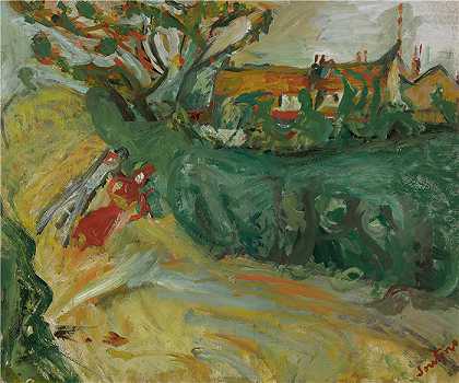 柴姆苏丁（Chaïm Soutine，俄罗斯画家）-(乡村漫步（1918-1919）)