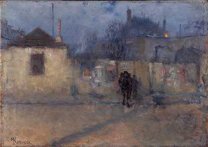尼尔斯·克鲁格（ Nils Kreuger，瑞典画家）-(巴黎蒙帕纳斯街（1884 年）)