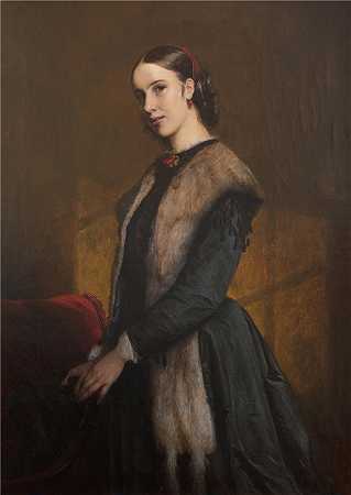 伊丽莎白·杰里乔·鲍曼（Elisabeth Jerichau Baumann,波兰画家）作品-(Forfatterinden 艾玛·克拉夫特 (1834 – 1881))