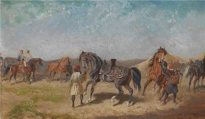 亚历山大·冯·本萨（Alexander Von Bensa，奥地利画家）作品-(北非利来拉格)